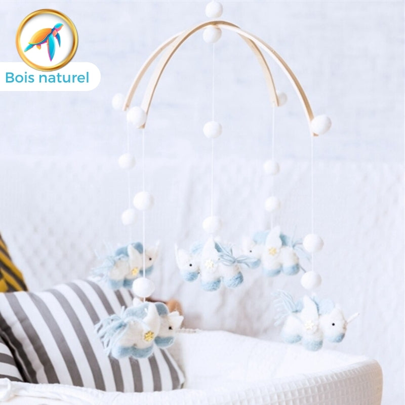 Mobile Bébé en Bois Sueno™ Licorne Bleue | PISCINE TORTUGA