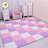 tapis chambre bébé violet blanc rose