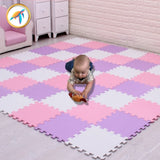 tapis motricité bébé violet blanc rose